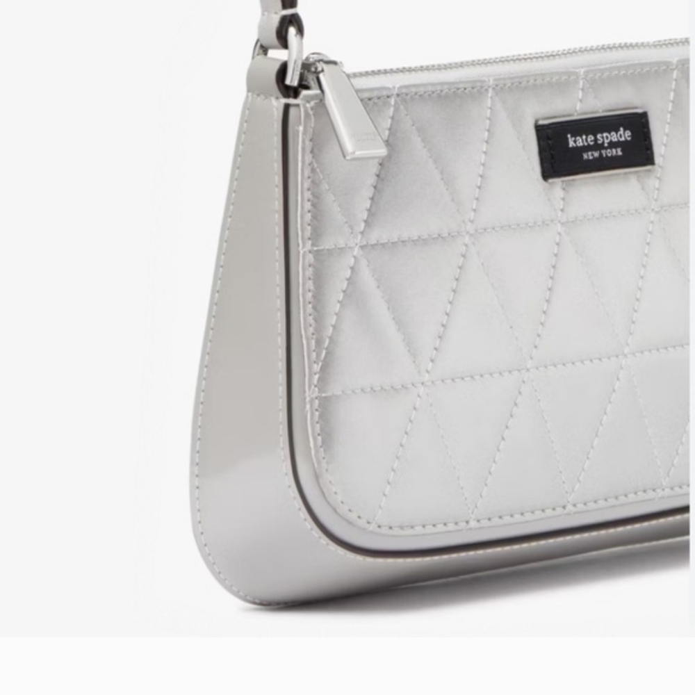Kate Spade Nwot Sam Icon Quilted Satin Mini Pochette - Picture 3 of 14